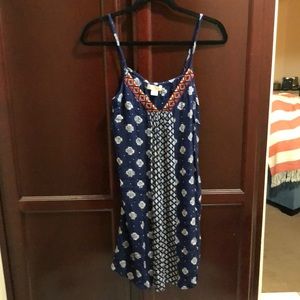 Navy blue spaghetti strap sun dress